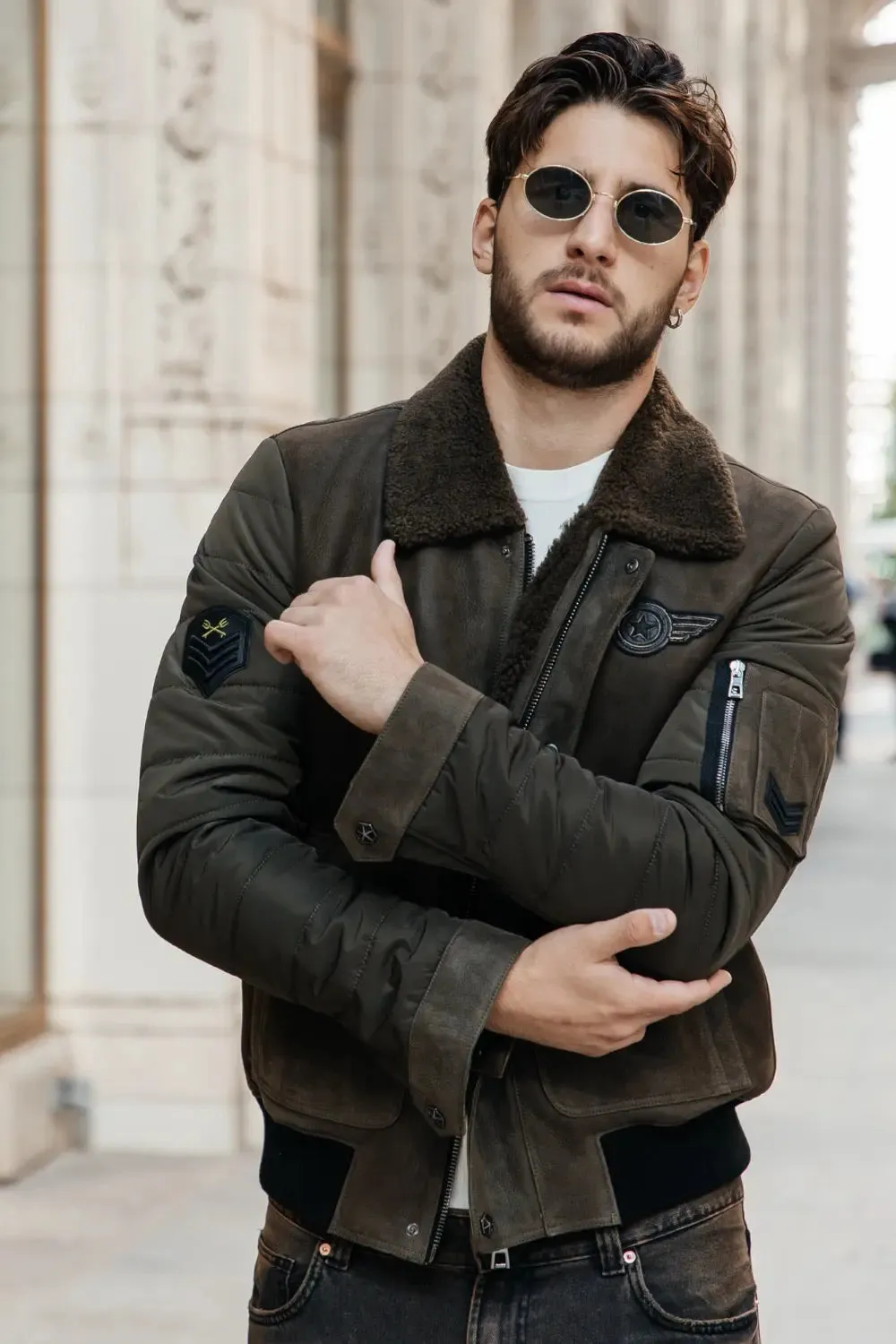 Lorenzo Sheepskin B-3 Bomber Jacket