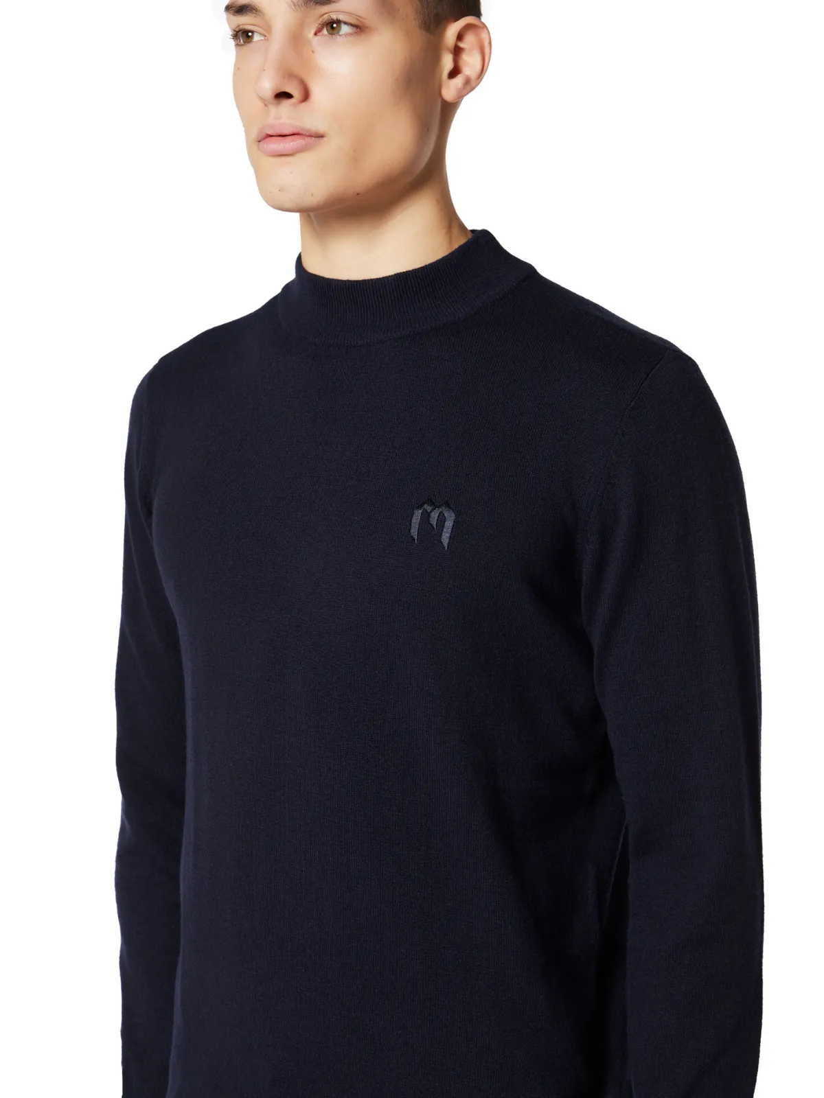 M Mock Neck Sweater | BLUE