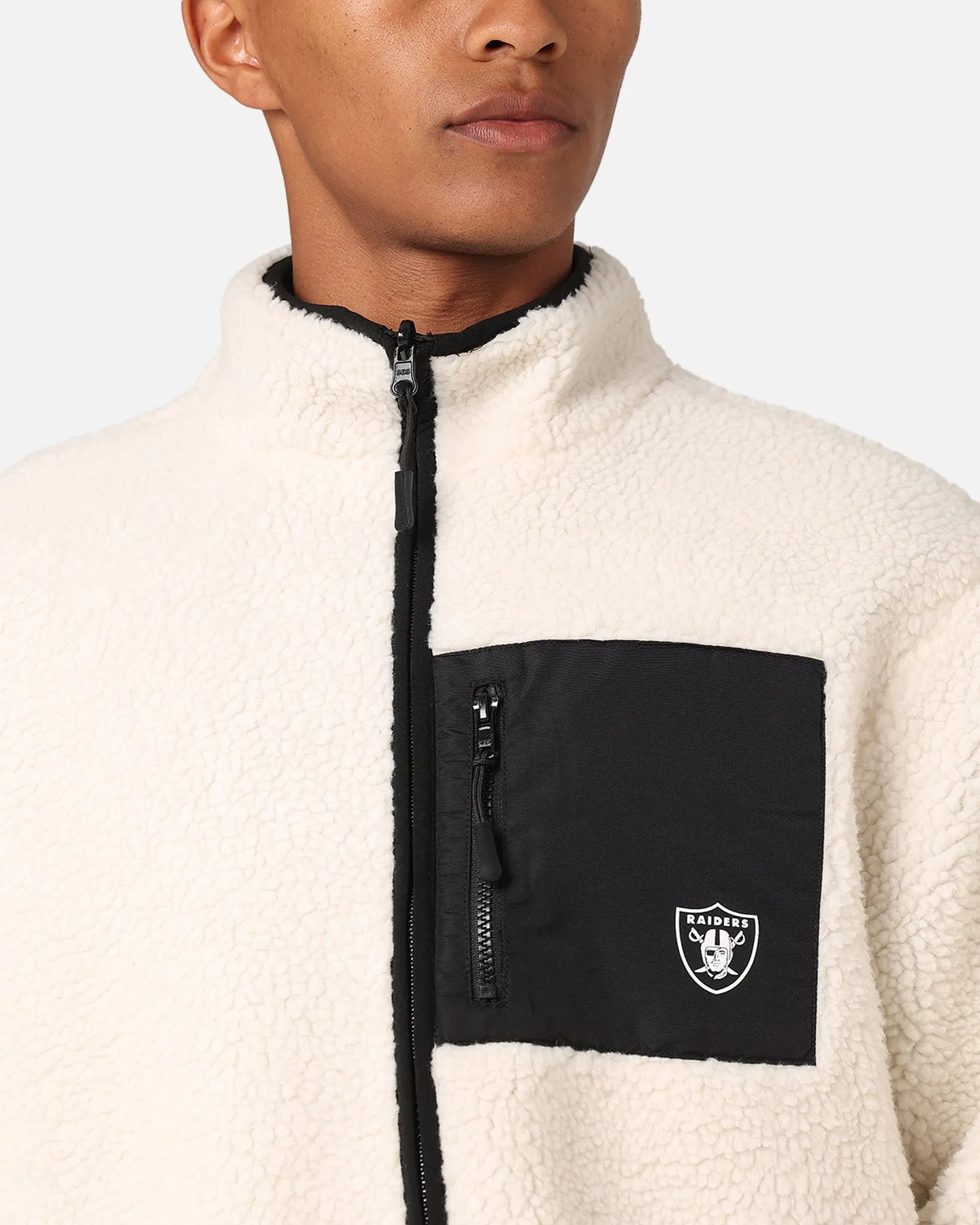 Majestic Athletic Las Vegas Raiders Sherpa Jacket Vintage White