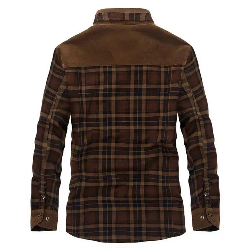 Men Casual ShirtsWool Fleece Plaid