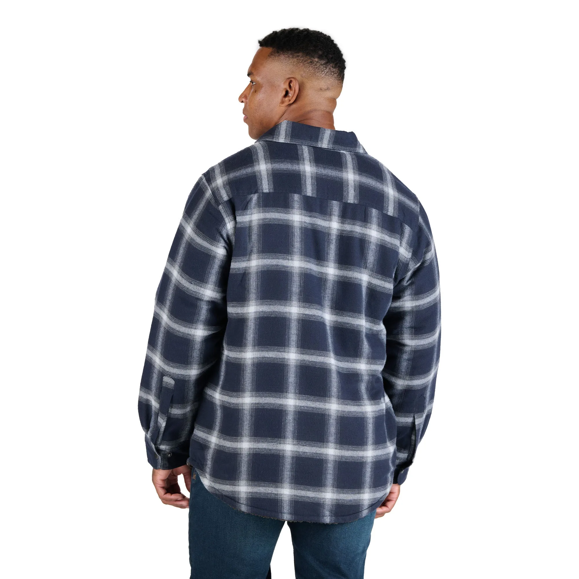 Men's Sherpa-Lined Flannel Shirt Jacket