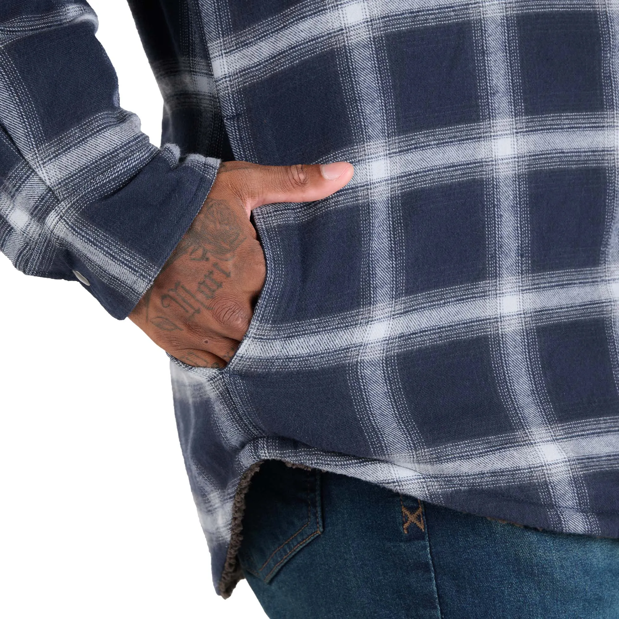 Men's Sherpa-Lined Flannel Shirt Jacket