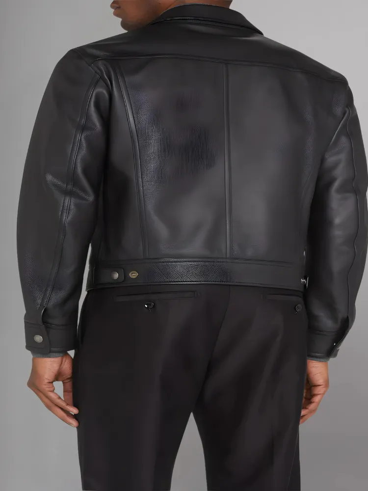 Men's Western Zip Leather Jacket