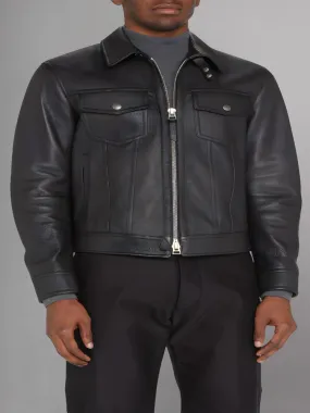 Men's Western Zip Leather Jacket