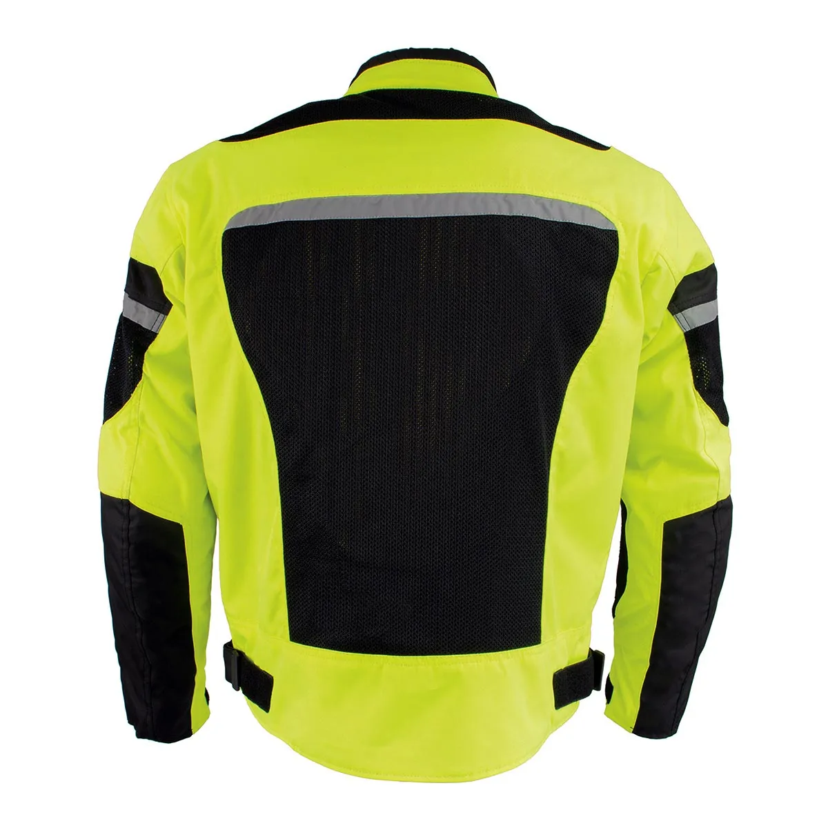 Milwaukee Leather MPM1794 High Vis Green Armored Mesh Racer Jacket