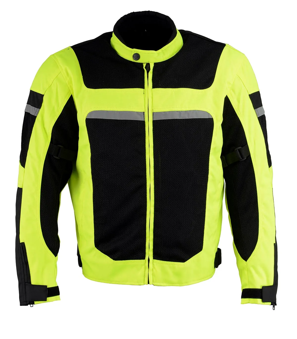 Milwaukee Leather MPM1794 High Vis Green Armored Mesh Racer Jacket