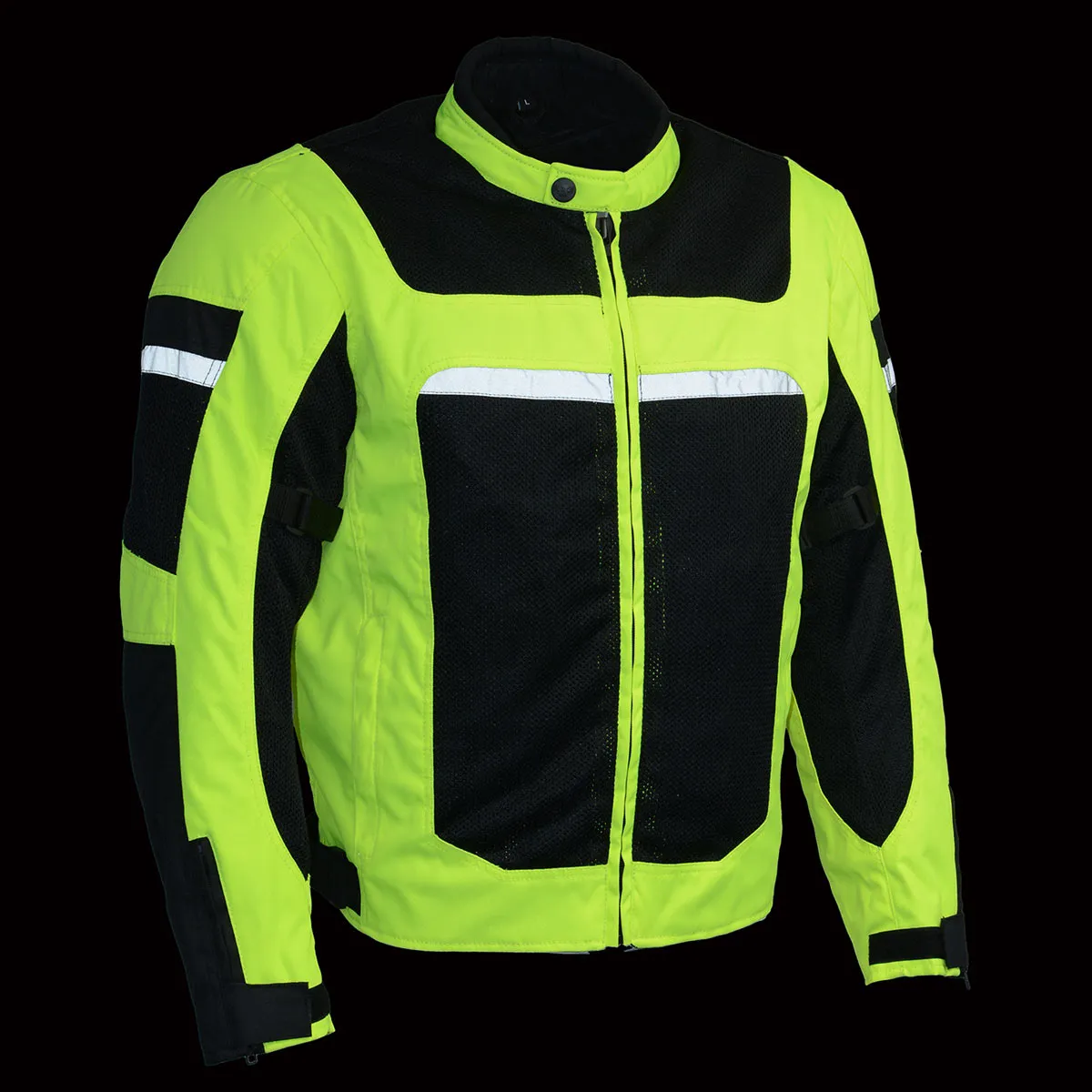 Milwaukee Leather MPM1794 High Vis Green Armored Mesh Racer Jacket