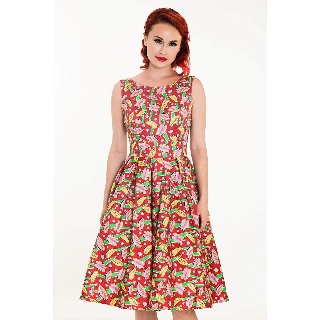 Miss Lulo Lily Dress in Venus Fly Trap Print