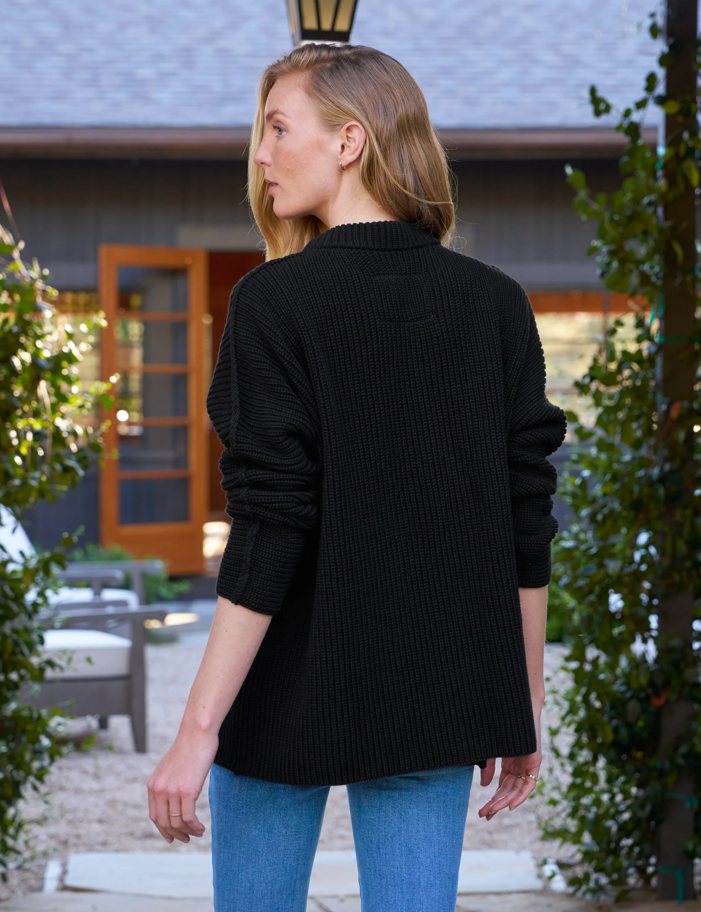 MONTECITO SWEATER Black, Pure Italian Cotton