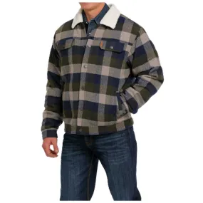 MWJ1511007 Cinch Men's Wooly Trucker Jacket - Green Blue Plaid