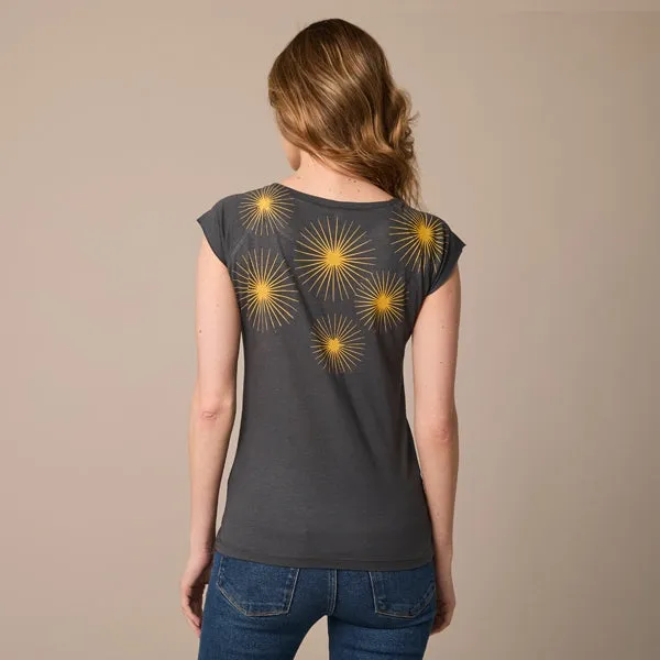 NEW! Starburst Bamboo T Shirt in Grey by Umsteigen