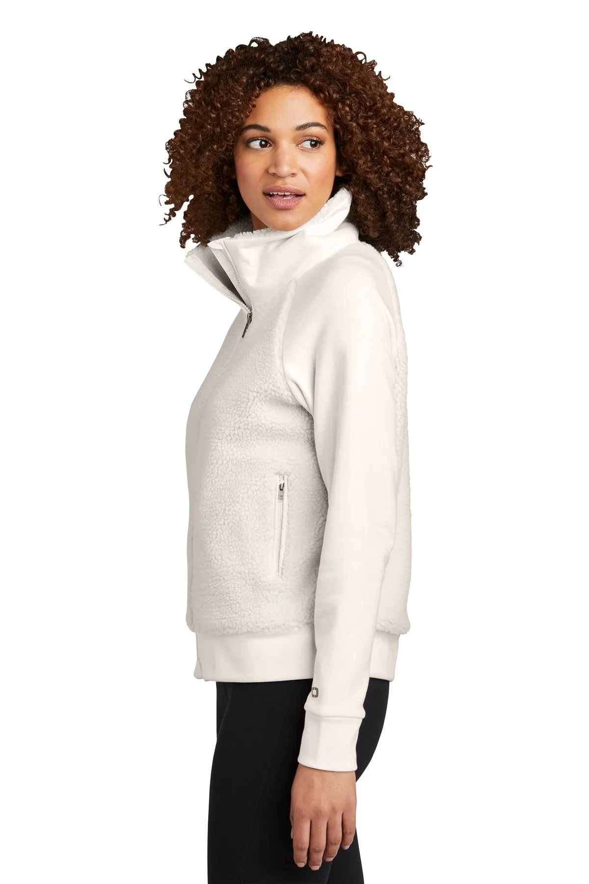 OGIO Ladies Luuma Customized Sherpa Jackets, Ivory Snow