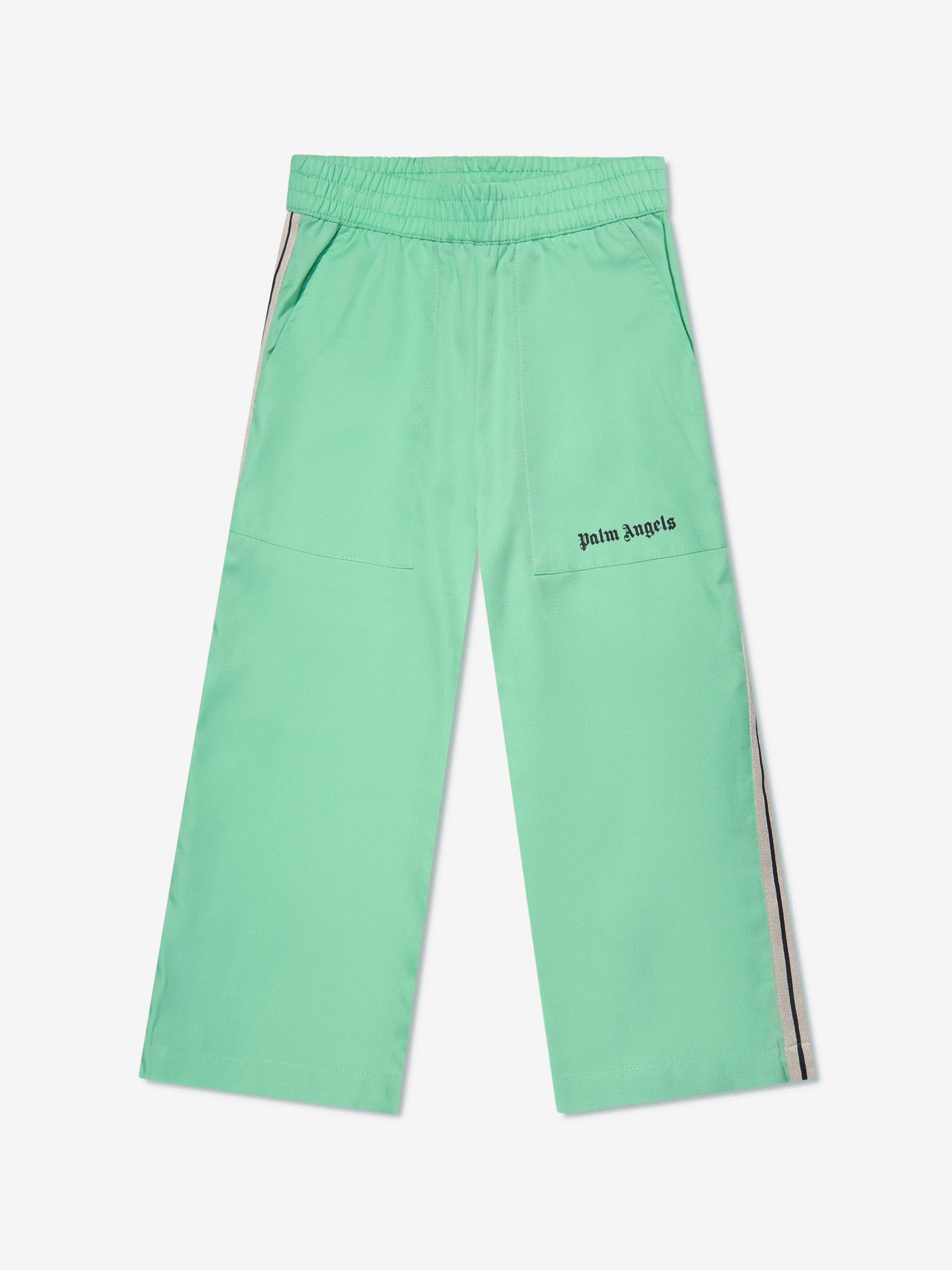 Palm Angels Boys Track Travel Pants in Green