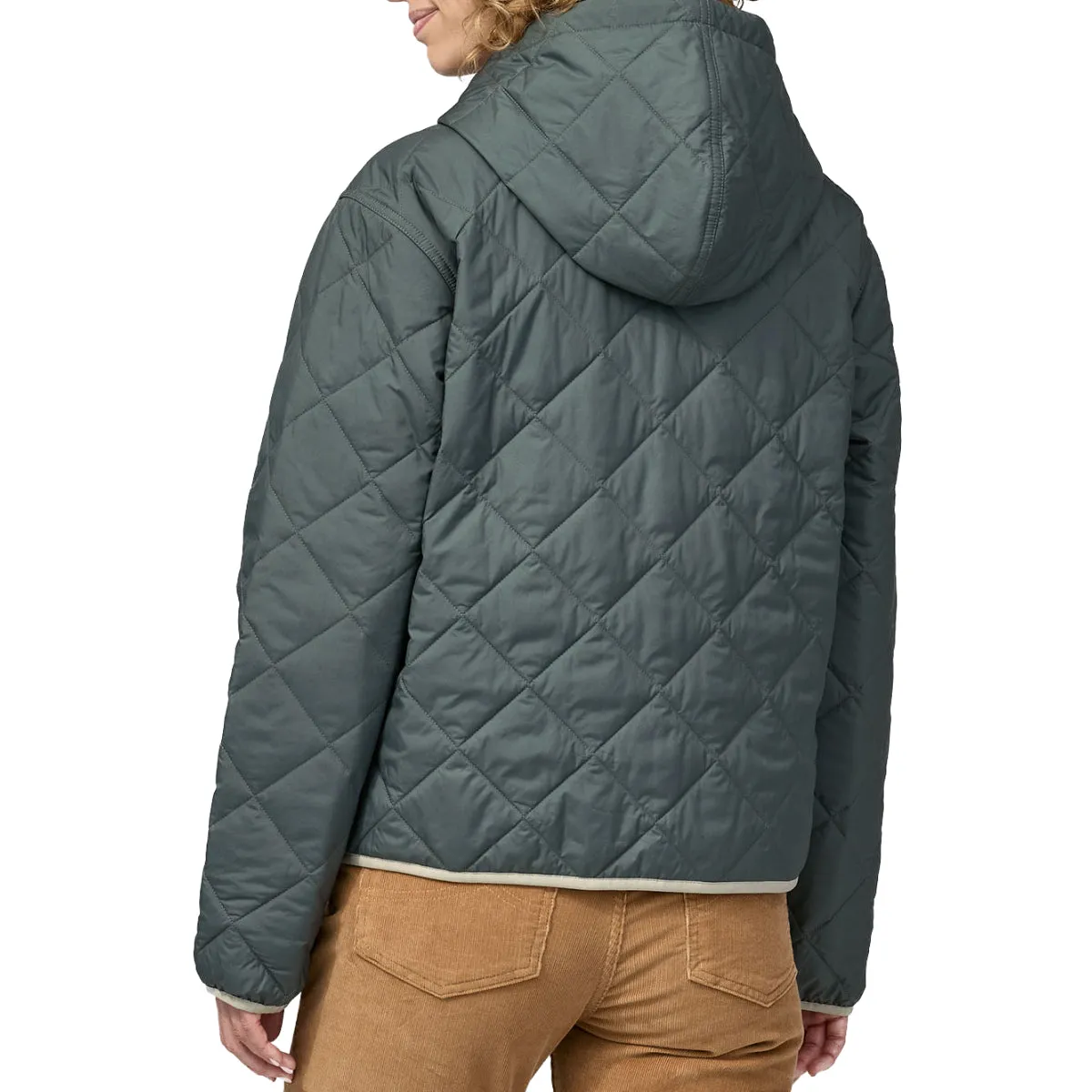 Patagonia Women's Diamond Quilted Bomber Hooded Zip Jacket - Nouveau Green