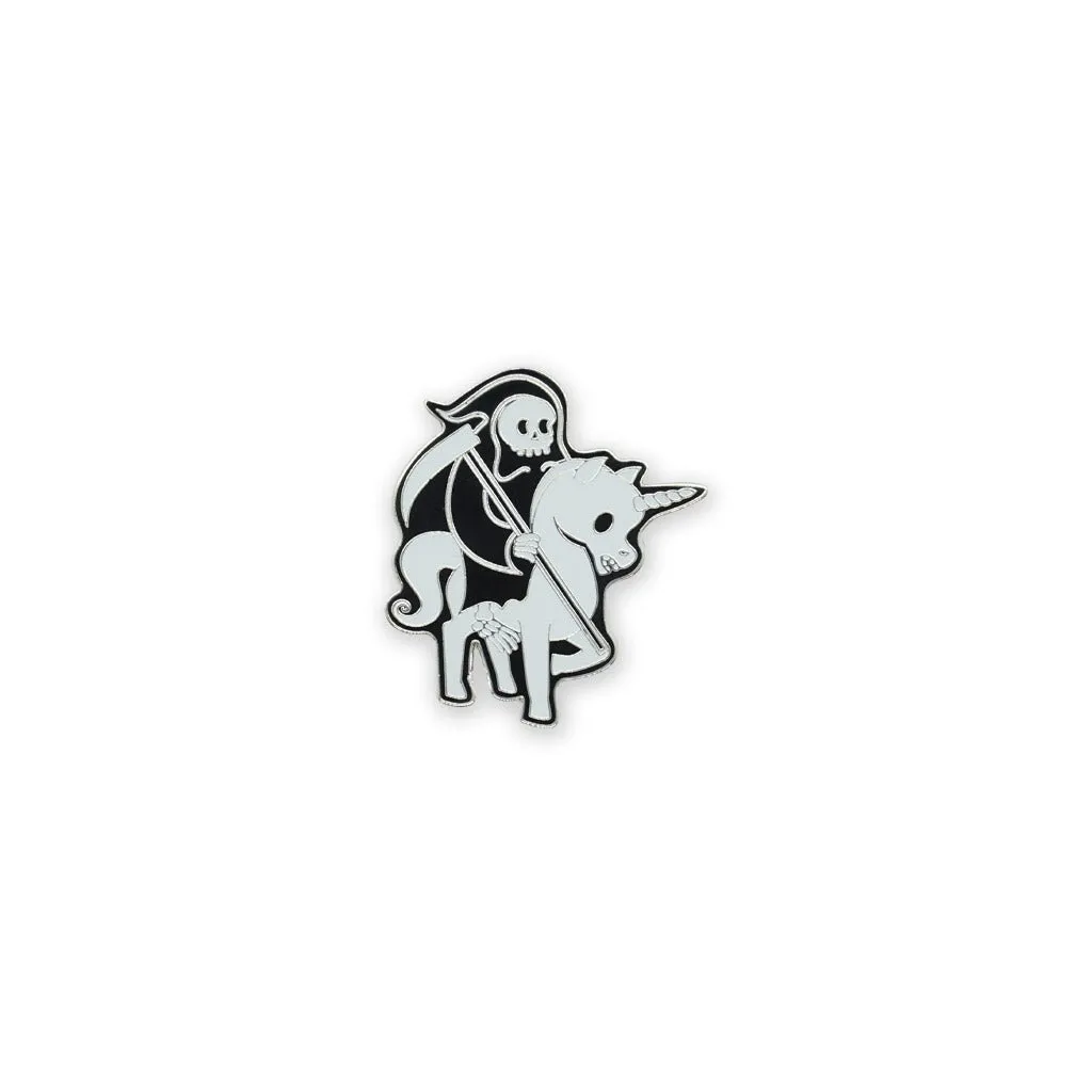 PDW Death Rides a Unicorn GID Lapel Pin