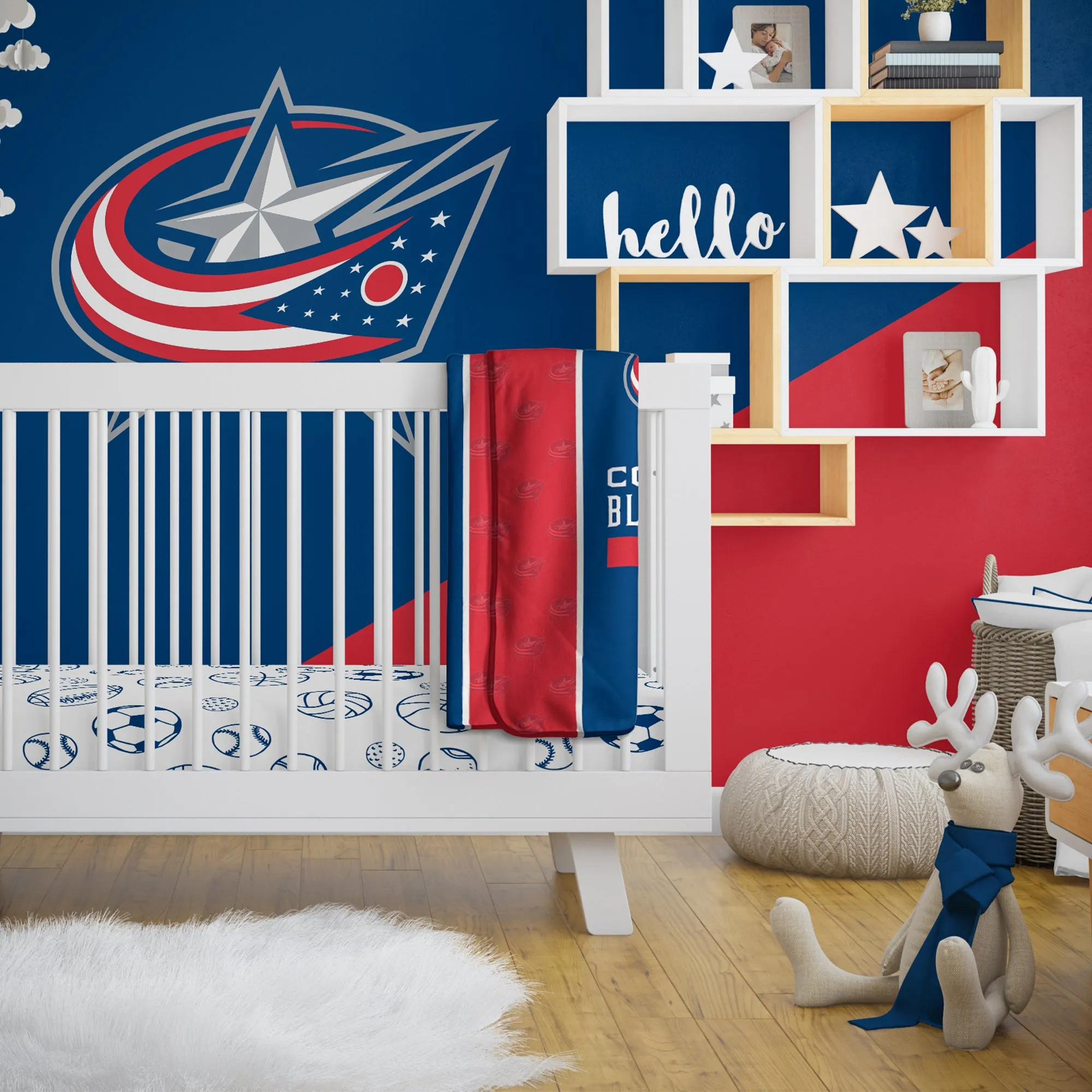 Personalized Columbus Blue Jackets Icon Baby Pixel Fleece Blanket