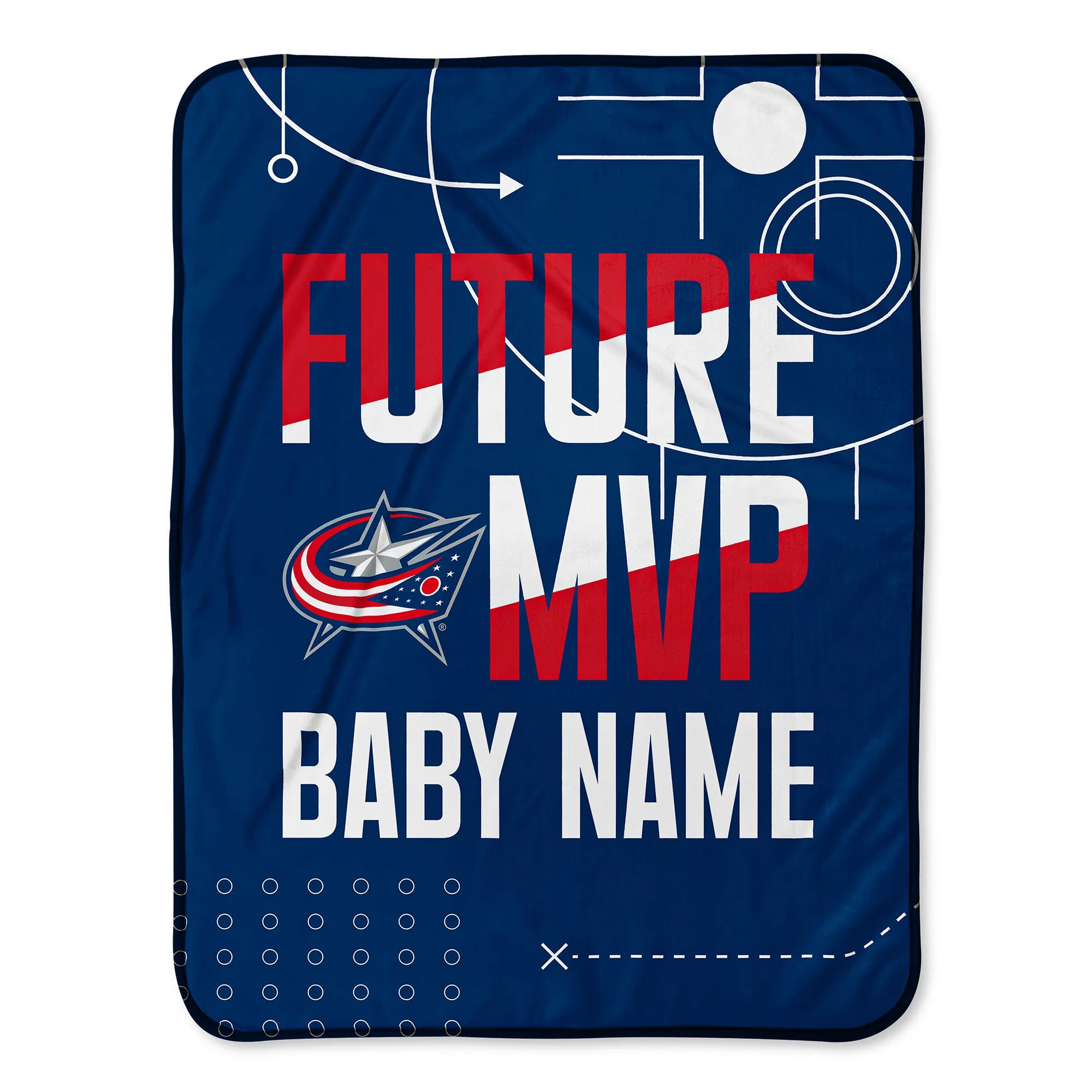 Personalized Columbus Blue Jackets MVP Baby Pixel Fleece Blanket