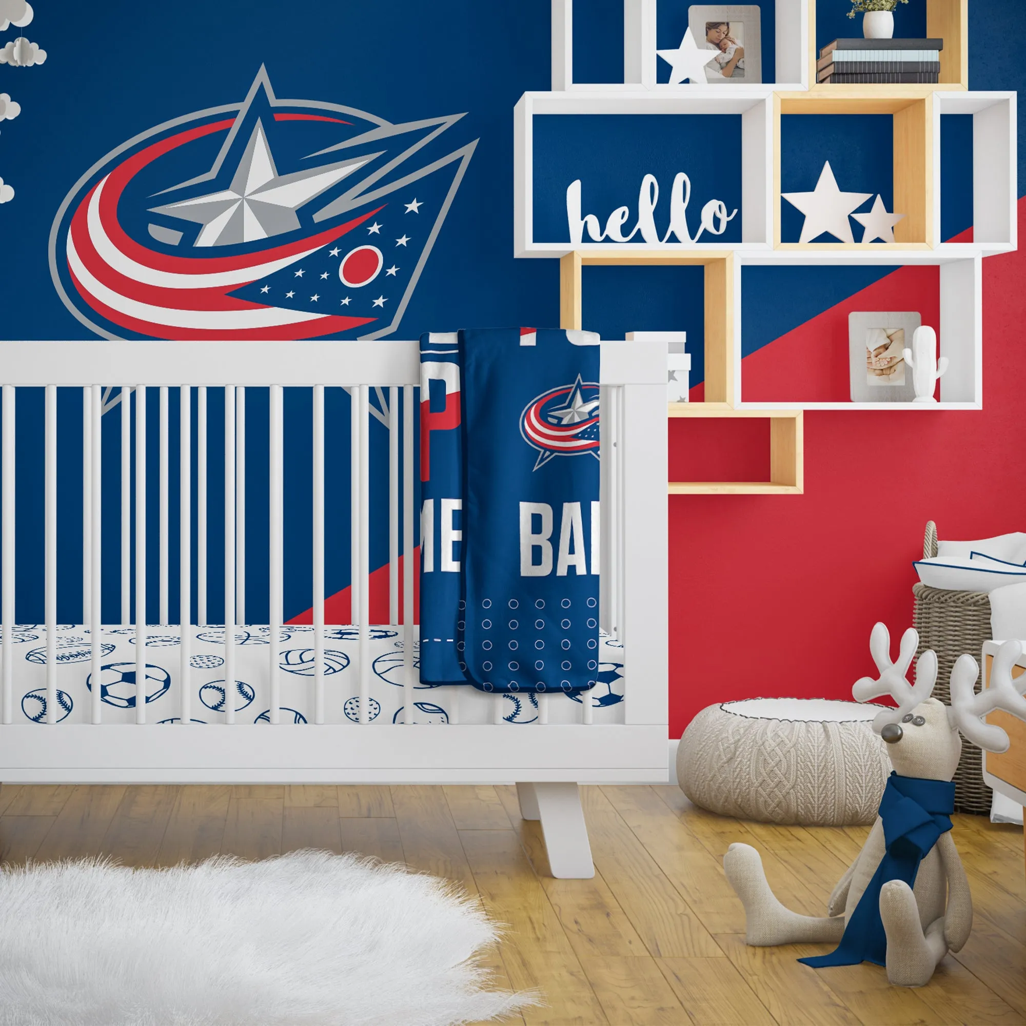 Personalized Columbus Blue Jackets MVP Baby Pixel Fleece Blanket