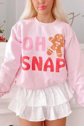 Pink "OH SNAP" Gingerbread Man Christmas Sweatshirt