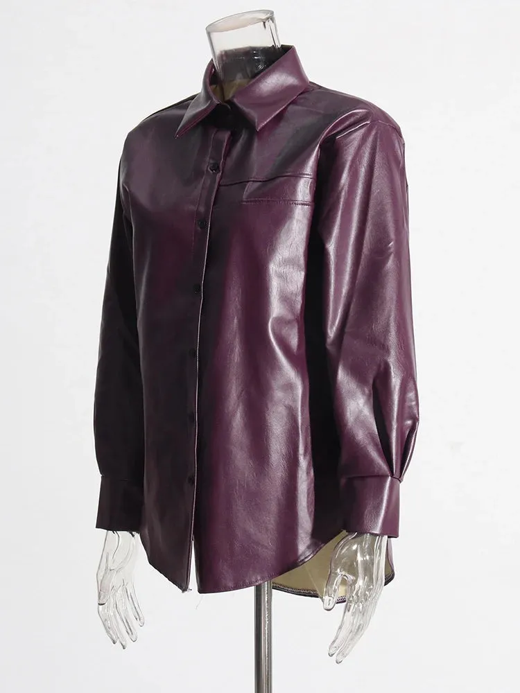 Pre Order:  Dark Purple Faux Leather Jacket