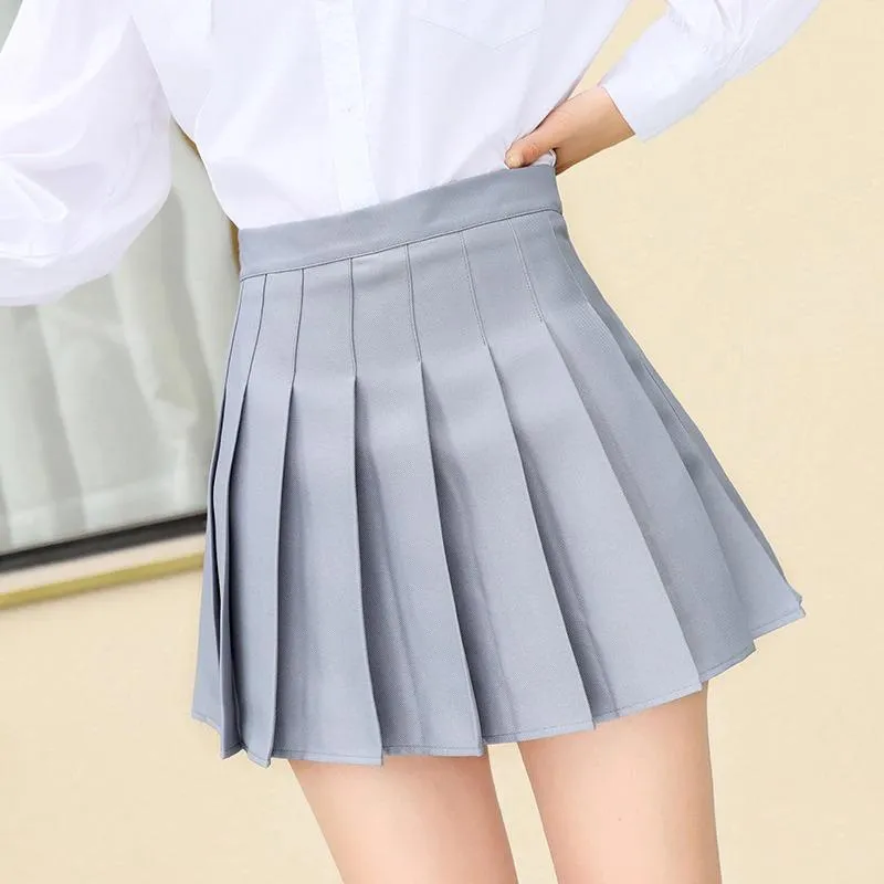 Preppy High Waist Plaid Pleated Mini Skirt