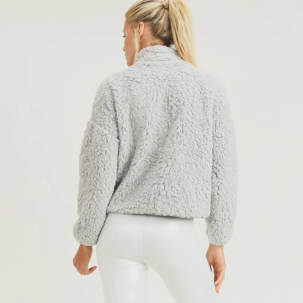 Sherpa Cropped Half-Zip Jacket