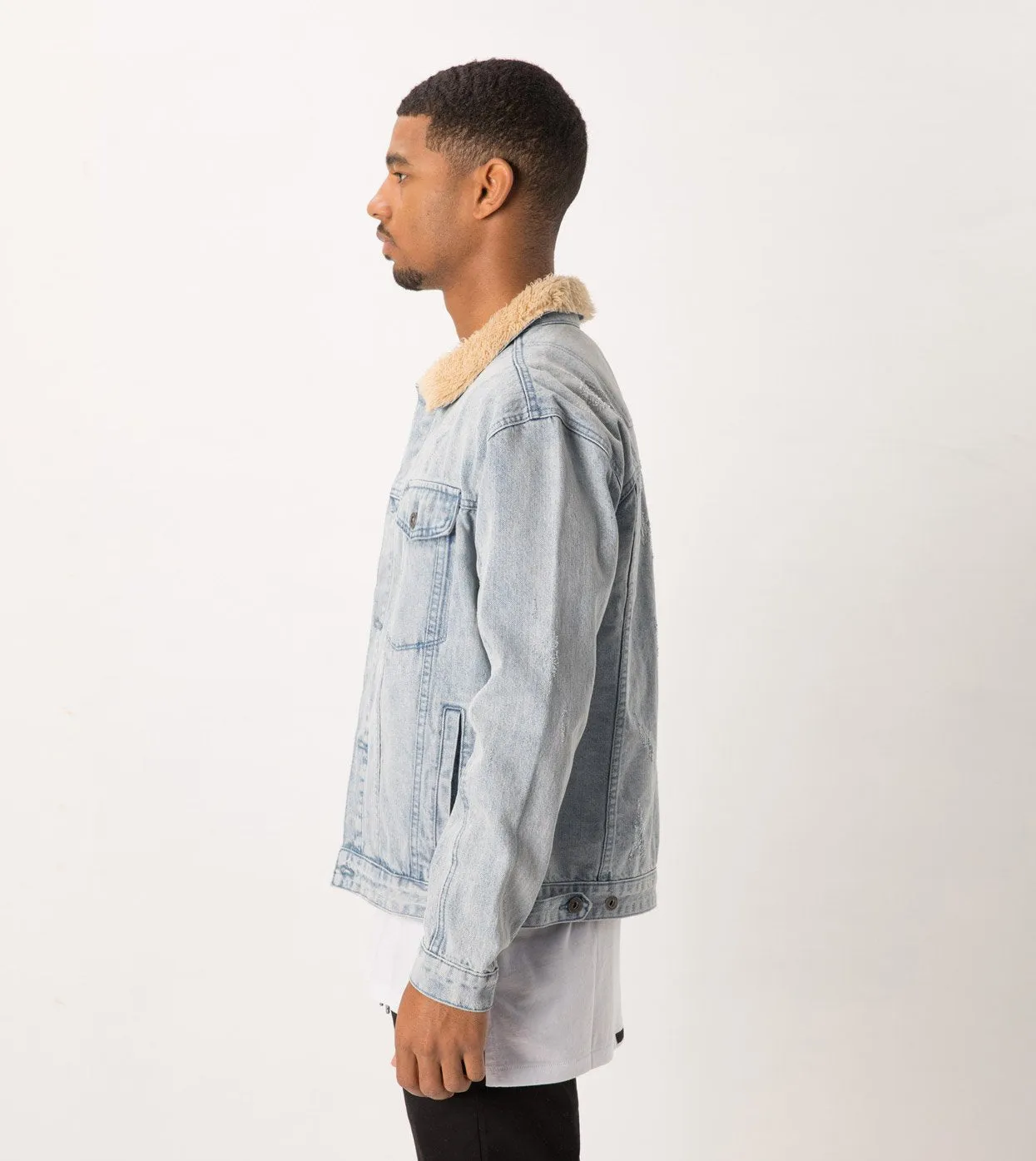 Sherpa Denim Jacket Arctic Wash - Sale