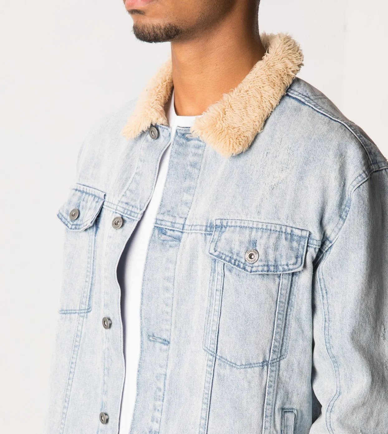 Sherpa Denim Jacket Arctic Wash - Sale