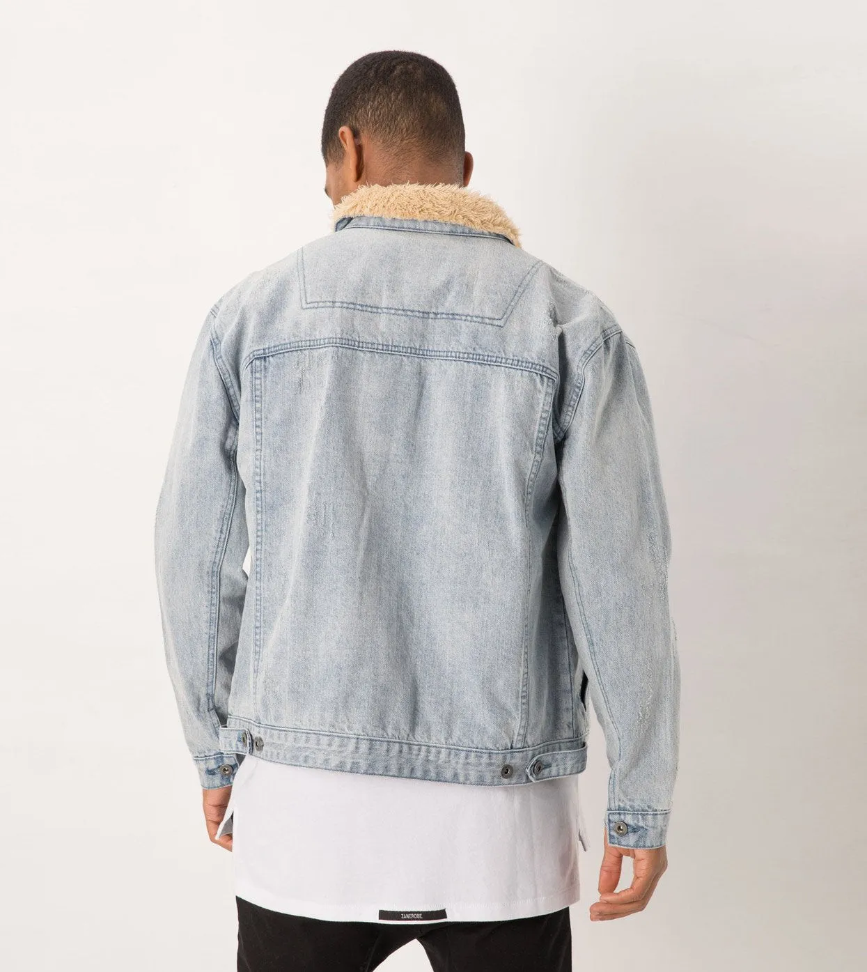 Sherpa Denim Jacket Arctic Wash - Sale