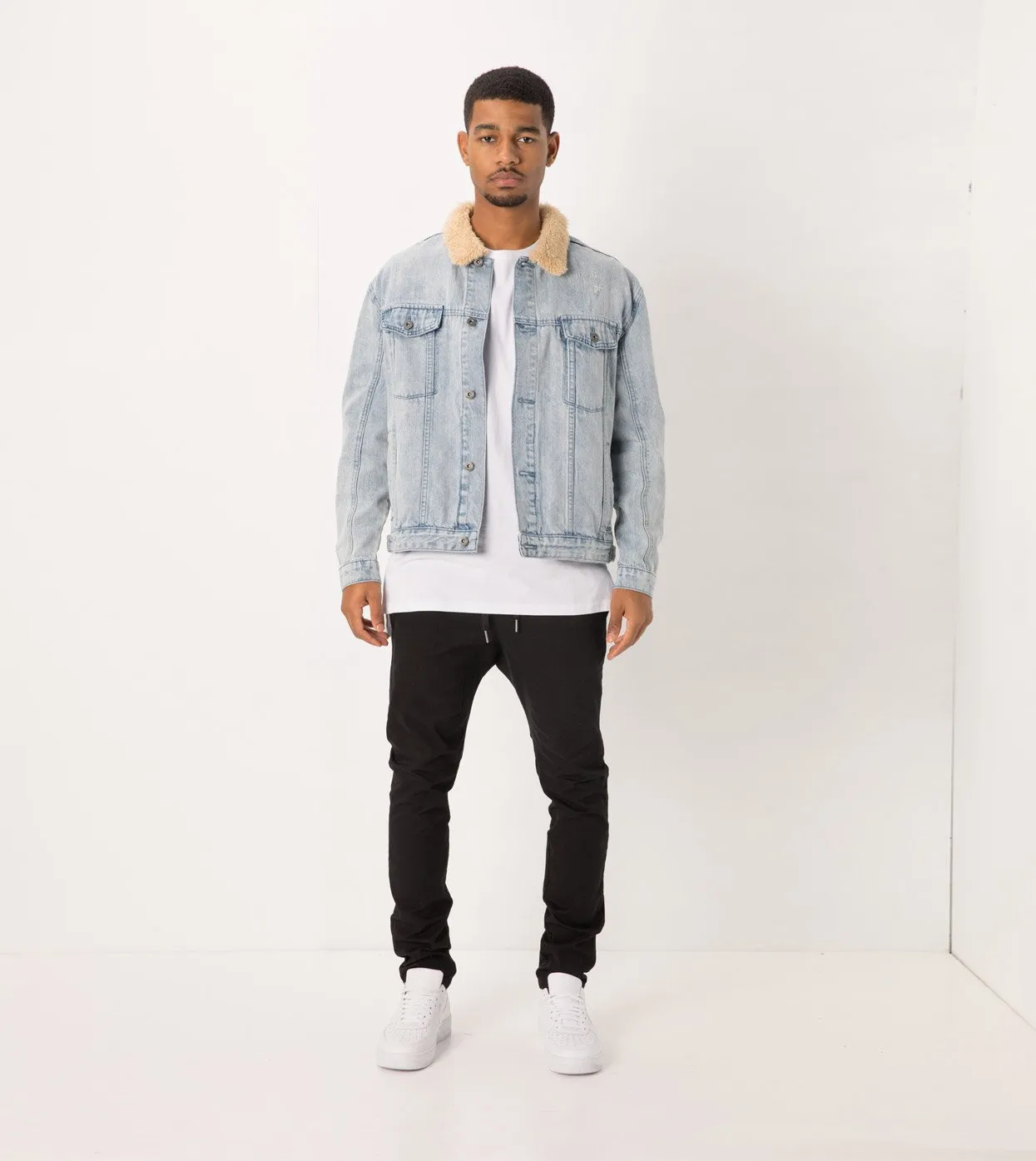 Sherpa Denim Jacket Arctic Wash - Sale