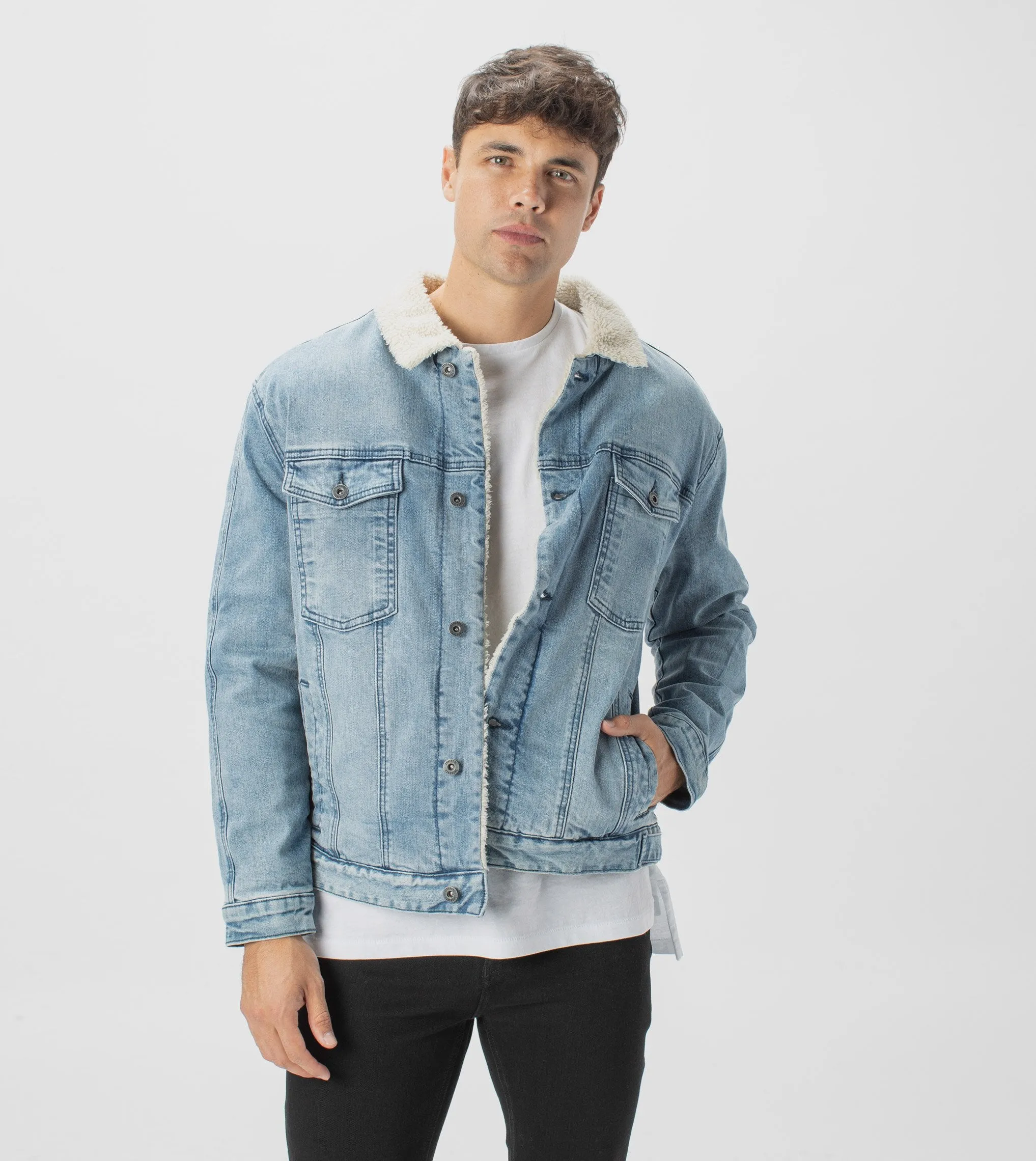 Sherpa Denim Jacket Mineral Blue