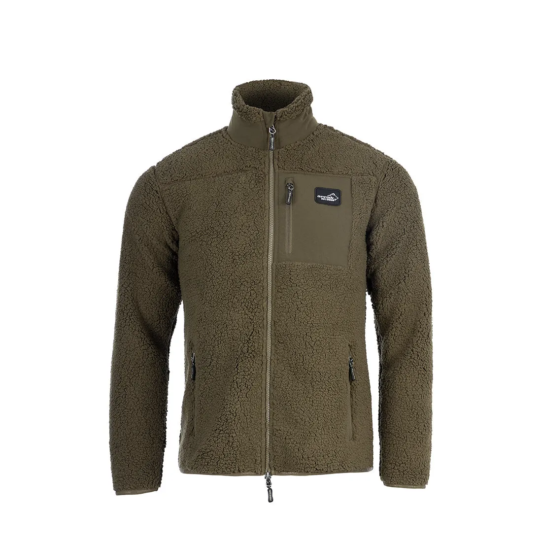 Sherpa Fleece Jacket for Men (Olive)