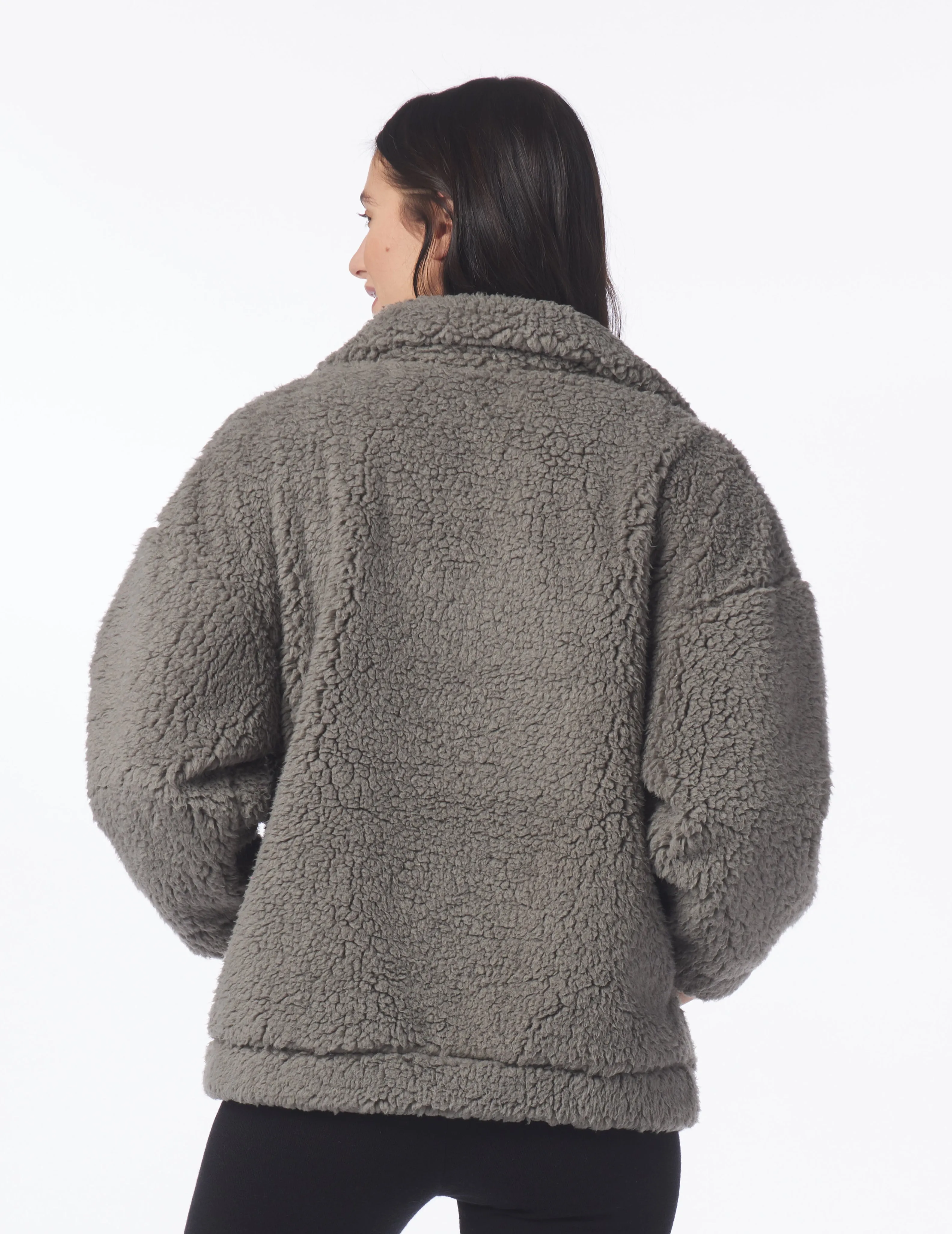 Sherpa Quarter Zip: Silver Fog