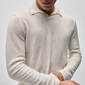 Soft Featherweight Cashmere Polo - Oyster