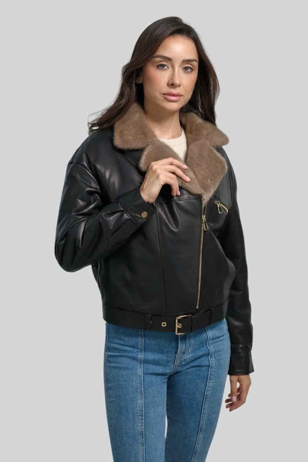 Sophie Classic Leather Bomber