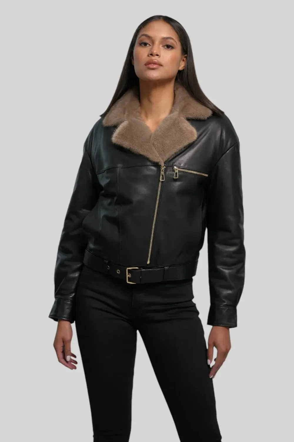 Sophie Classic Leather Bomber