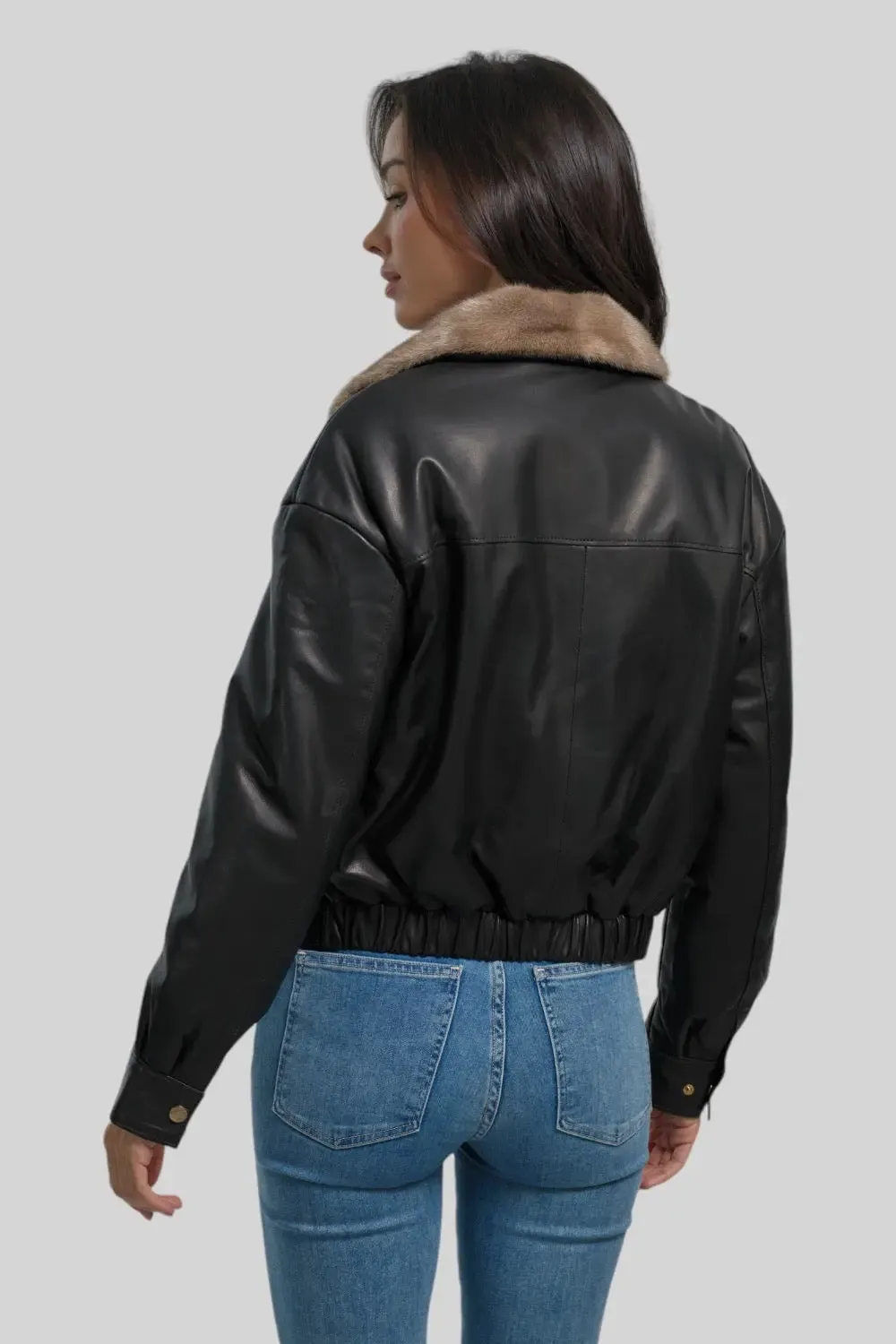 Sophie Classic Leather Bomber