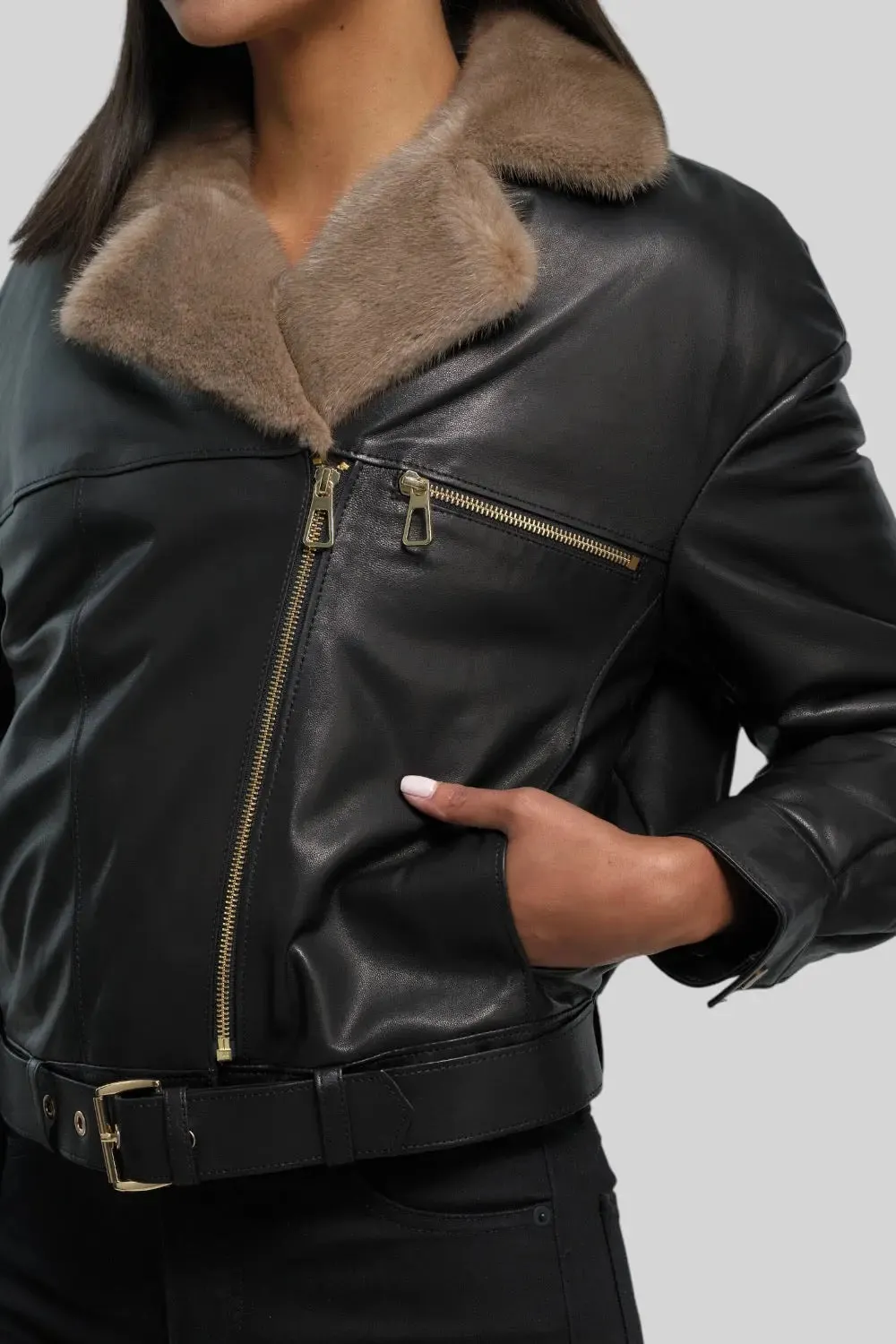 Sophie Classic Leather Bomber