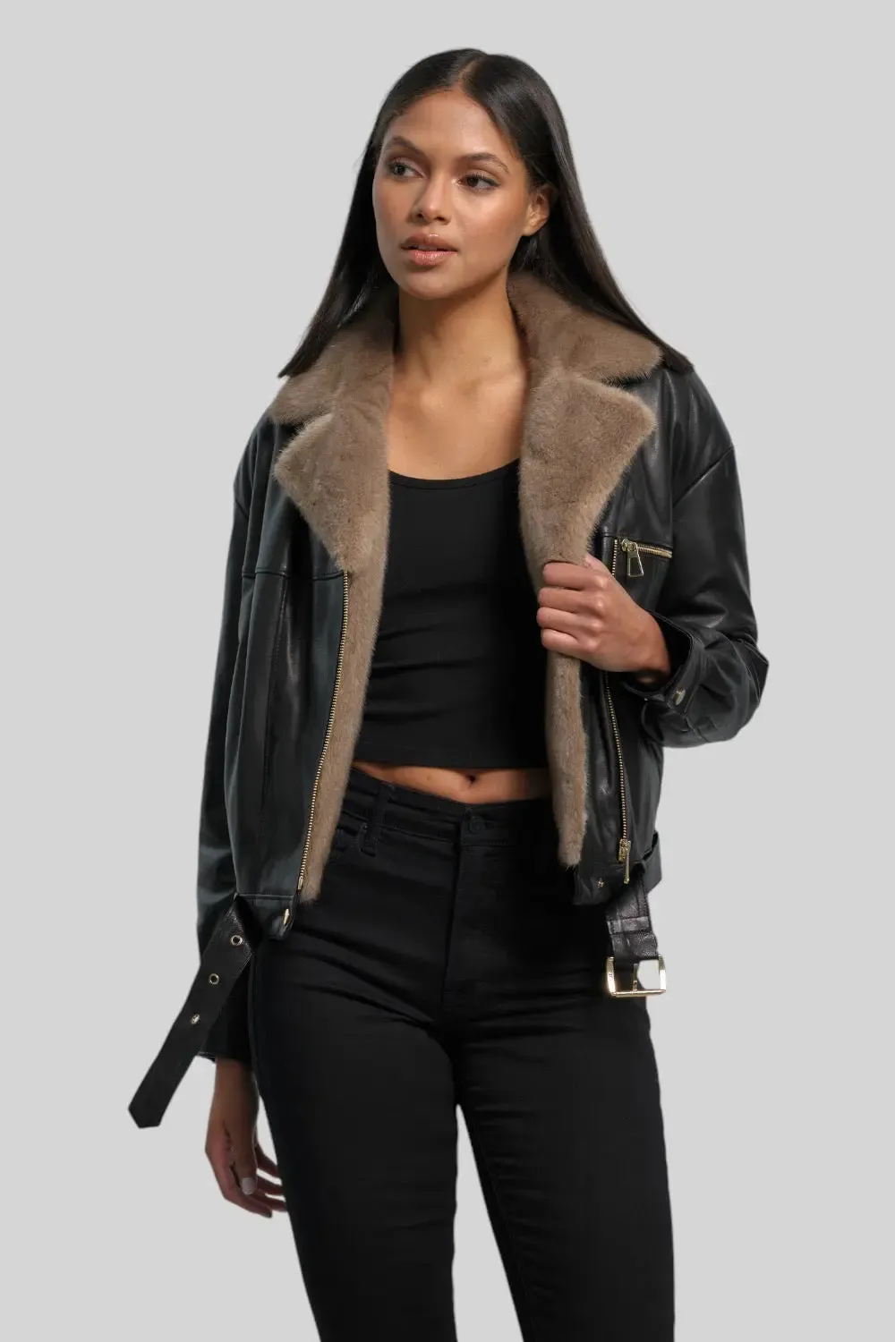 Sophie Classic Leather Bomber