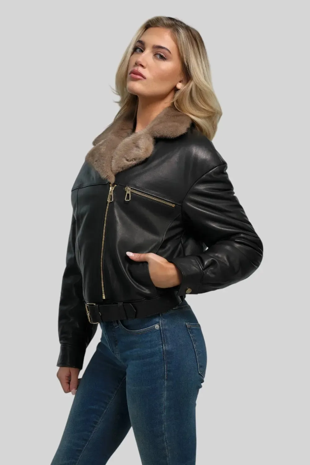 Sophie Classic Leather Bomber