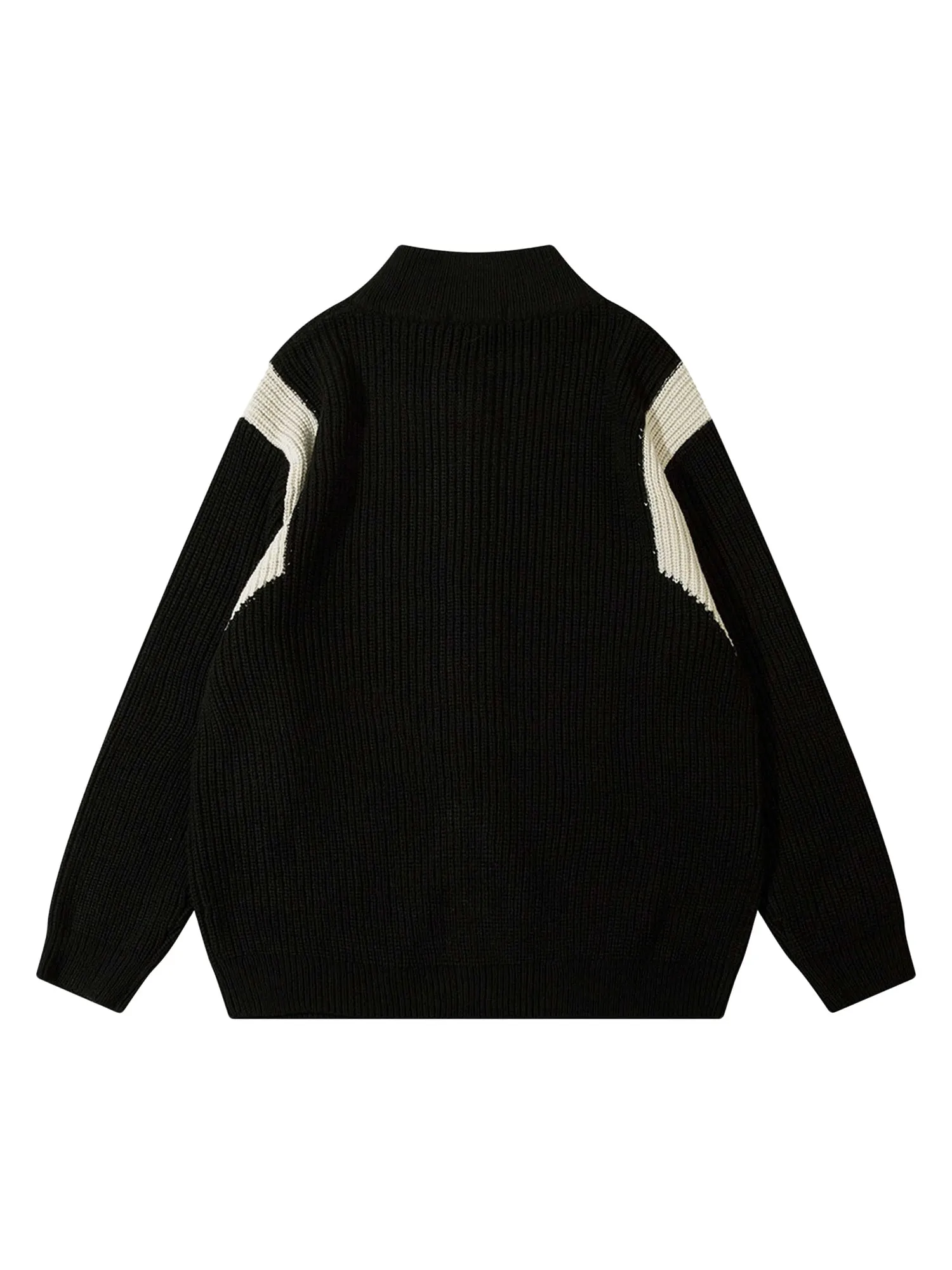 Thesupermade Color Block Zipper Sweater Jacket-1509