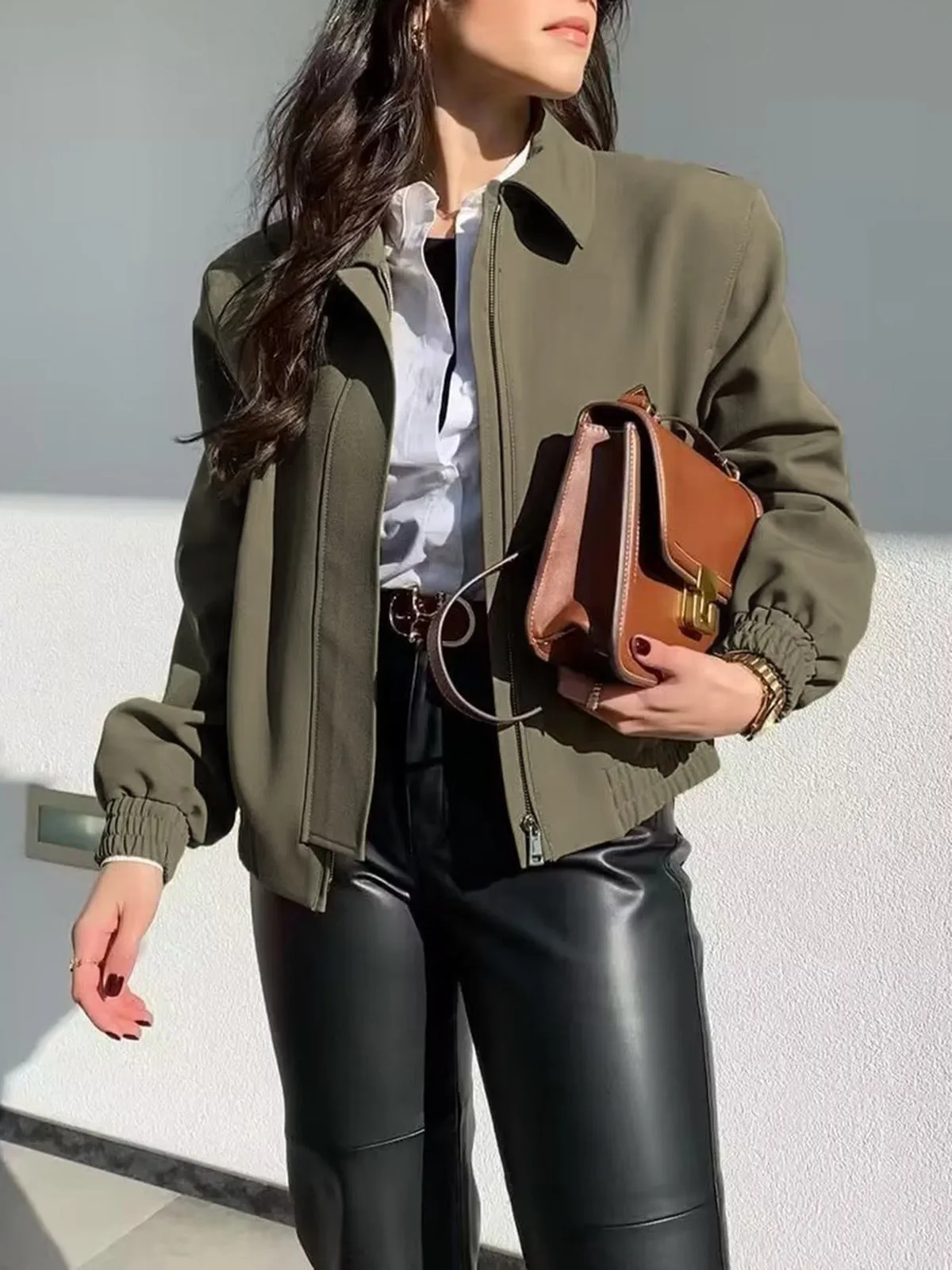 Toleet-Winter and Autumn Outfits Christmas/Thanksgiving_Effortless Charming Bomber Jacket