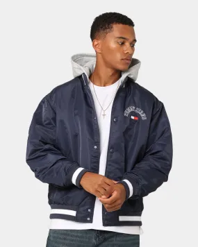 Tommy Jeans TJM Graphic Satin Bomber Jacket Twilight Navy