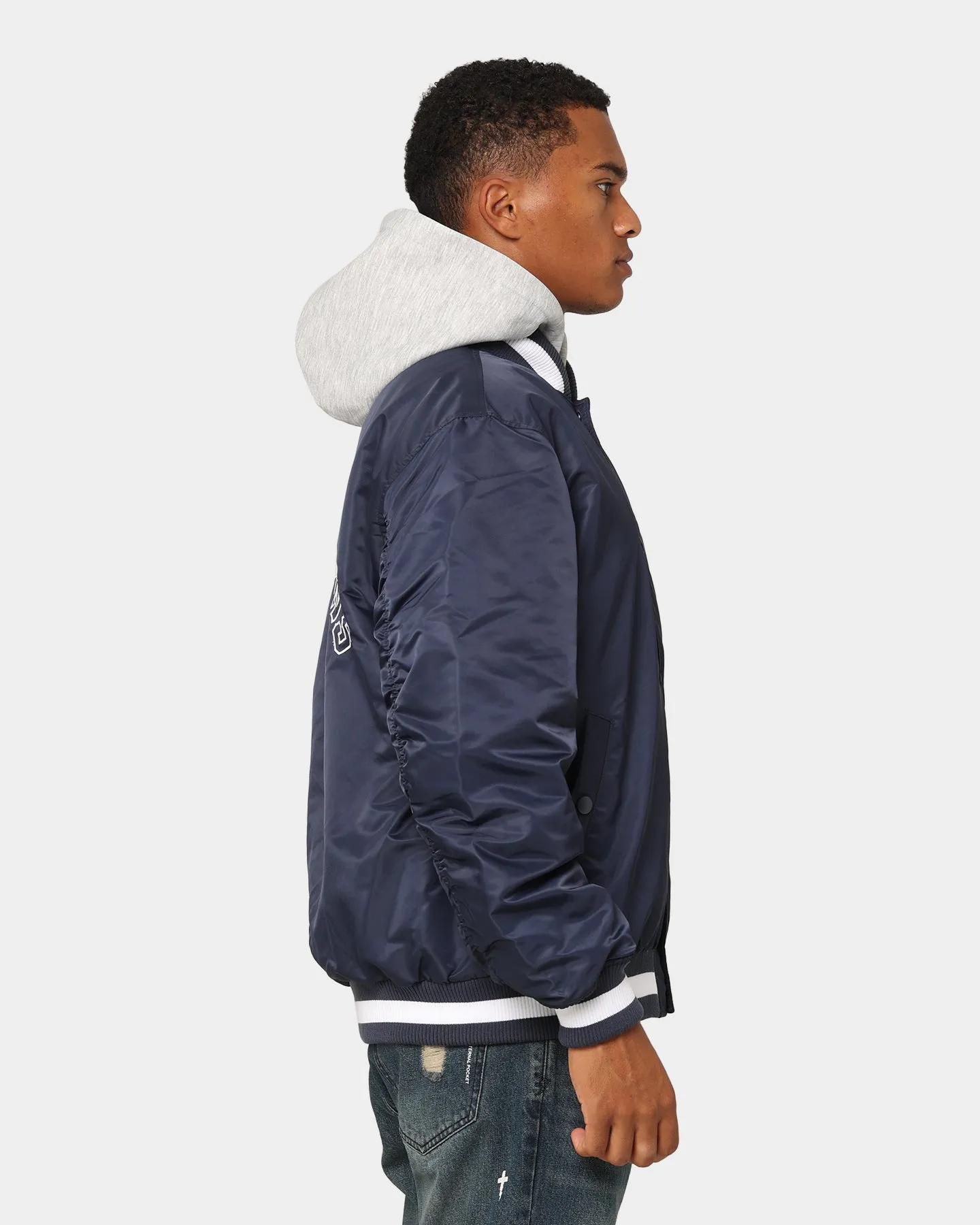 Tommy Jeans TJM Graphic Satin Bomber Jacket Twilight Navy