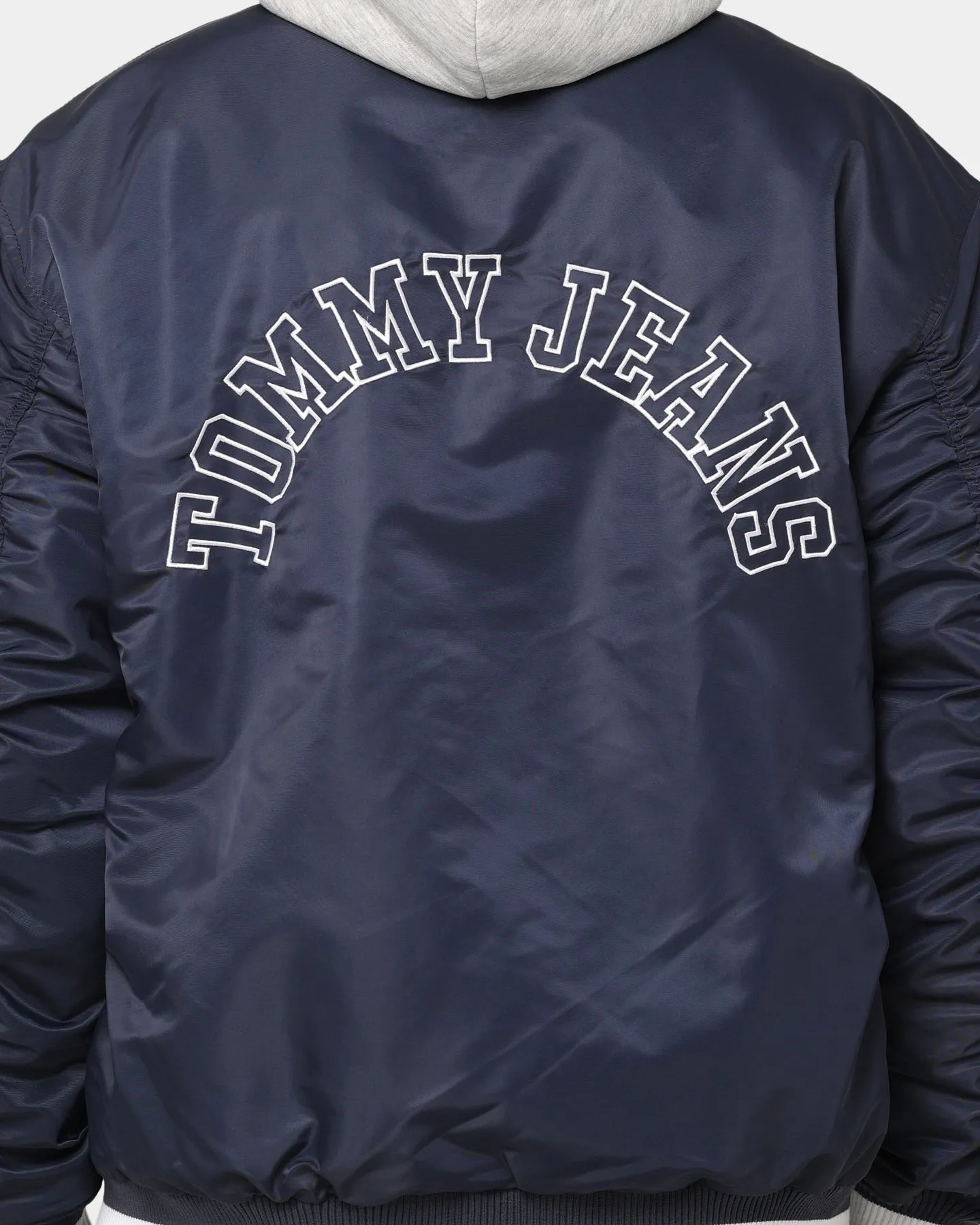 Tommy Jeans TJM Graphic Satin Bomber Jacket Twilight Navy