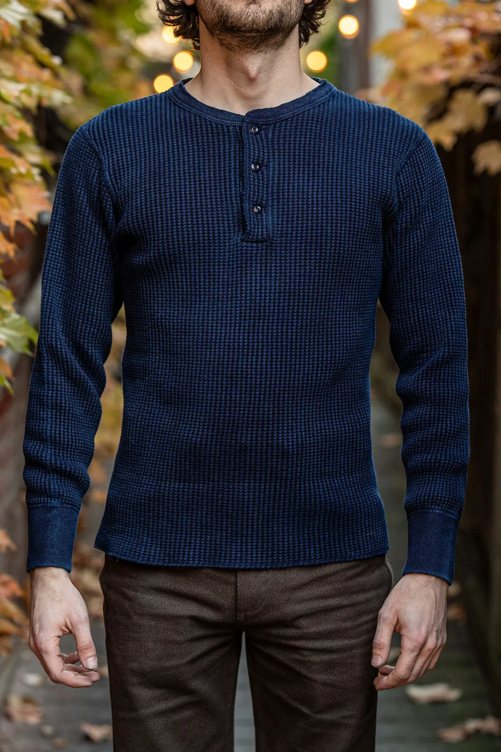 UES Big Waffle Henley - Indigo