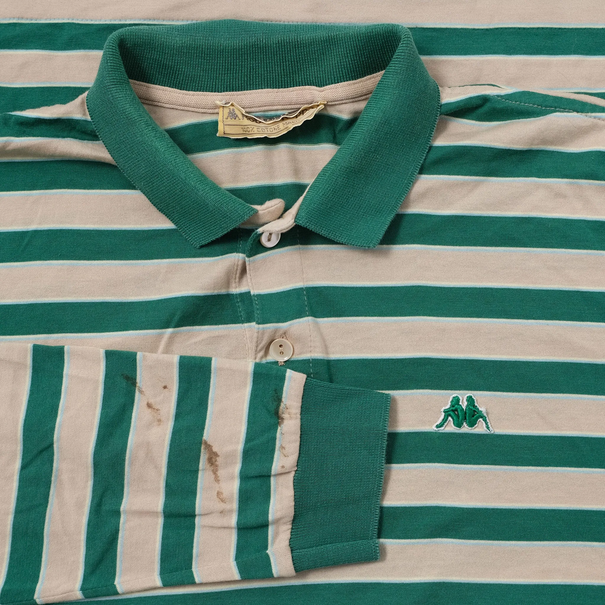 Vintage Kappa Striped Long Polo Small