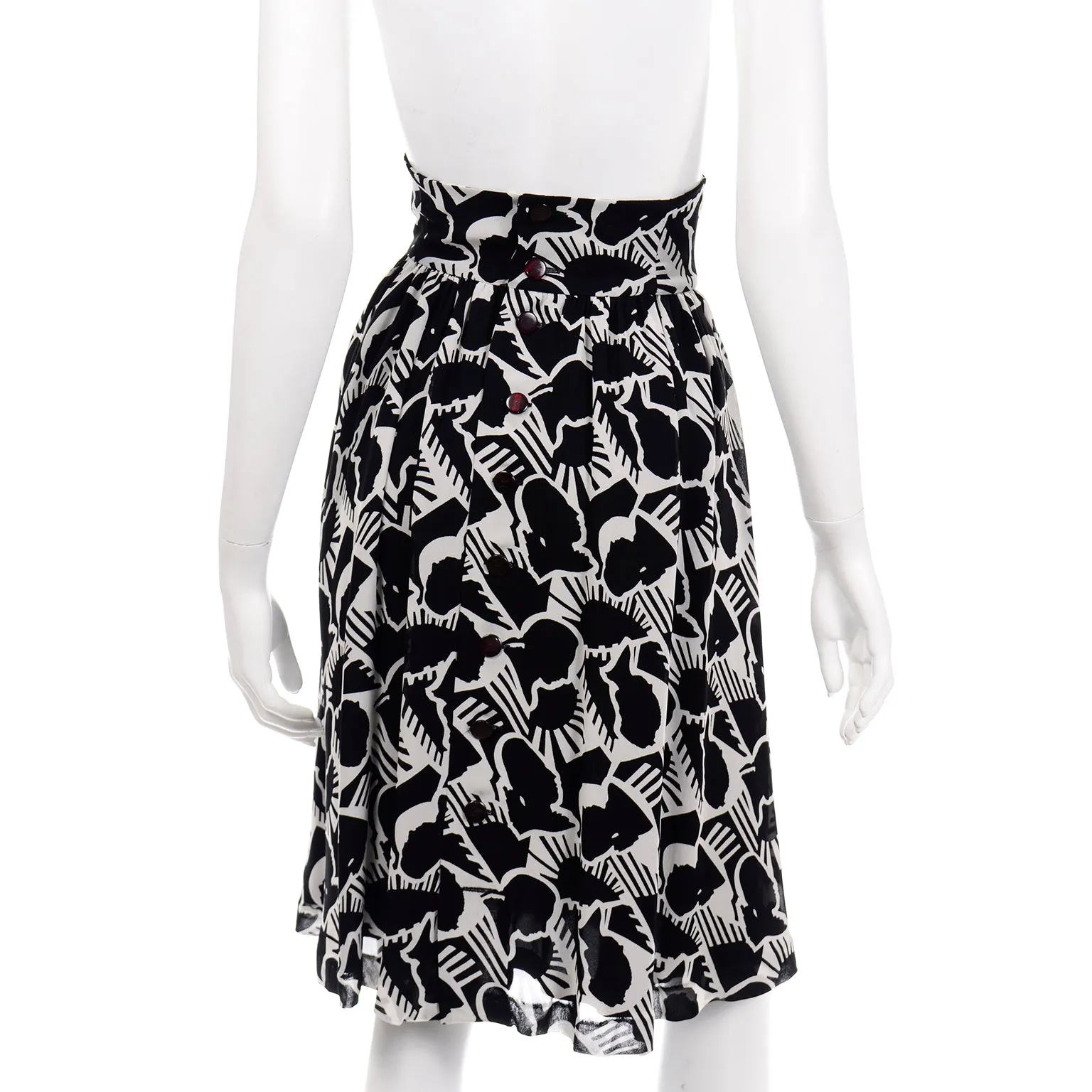 Vintage Karl Lagerfeld Black & White Self Portrait High Waist Skirt