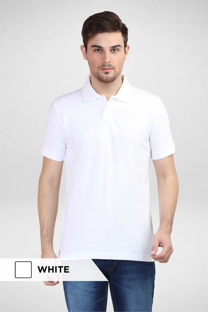 White and Grey Melange Polo T-Shirts Combo for Men