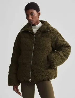 Wilkins Sherpa Puffer Jacket - Dark Olive